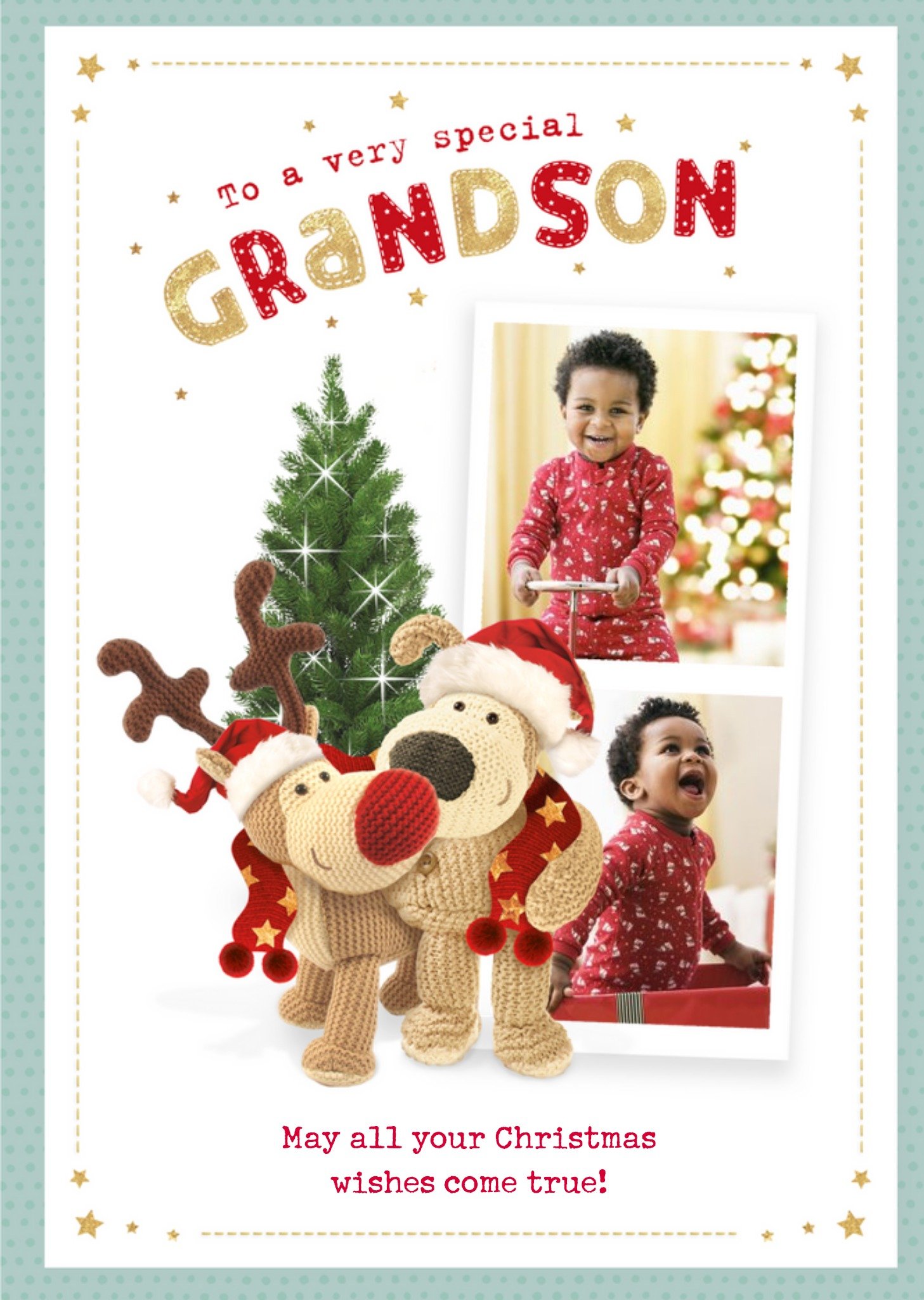Boofle Photo Upload Christmas Card To A Very Special Grandson, Large