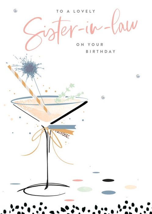 GUK Illustrated Cocktail Sister-in-law Birthday Card