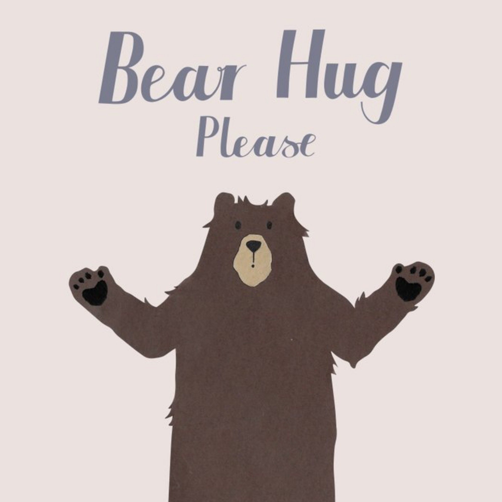 Any Occasion Card - Thinking Of You - Bear Hug, Square