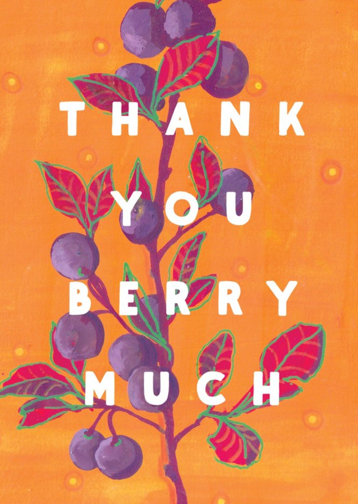 Moonpig Orange Illustrated Berries Thank You Card Ecard