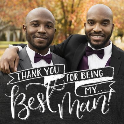 Chalkboard Style Personalised Thank You For Being My Best Man Card