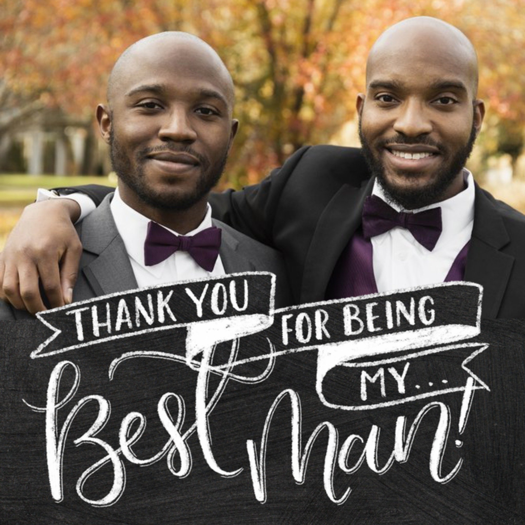 Chalkboard Style Personalised Thank You For Being My Best Man Card, Square