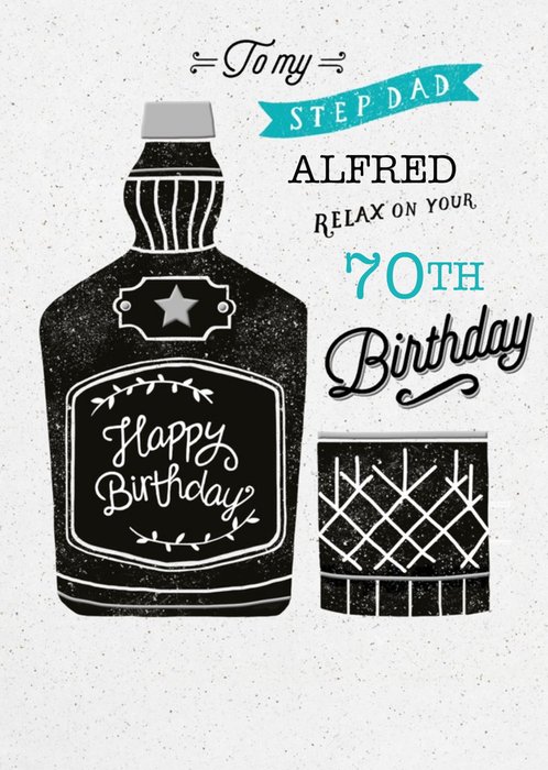 Hotchpotch Illustrated Bottle and Tumbler Stepdad Birthday Card