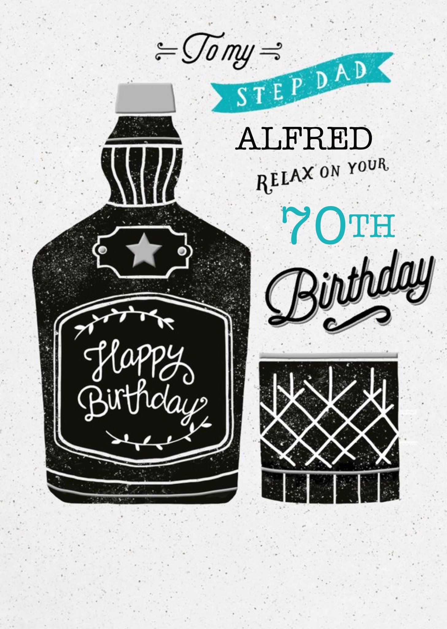 Hotchpotch Illustrated Bottle And Tumbler Stepdad Birthday Card Ecard