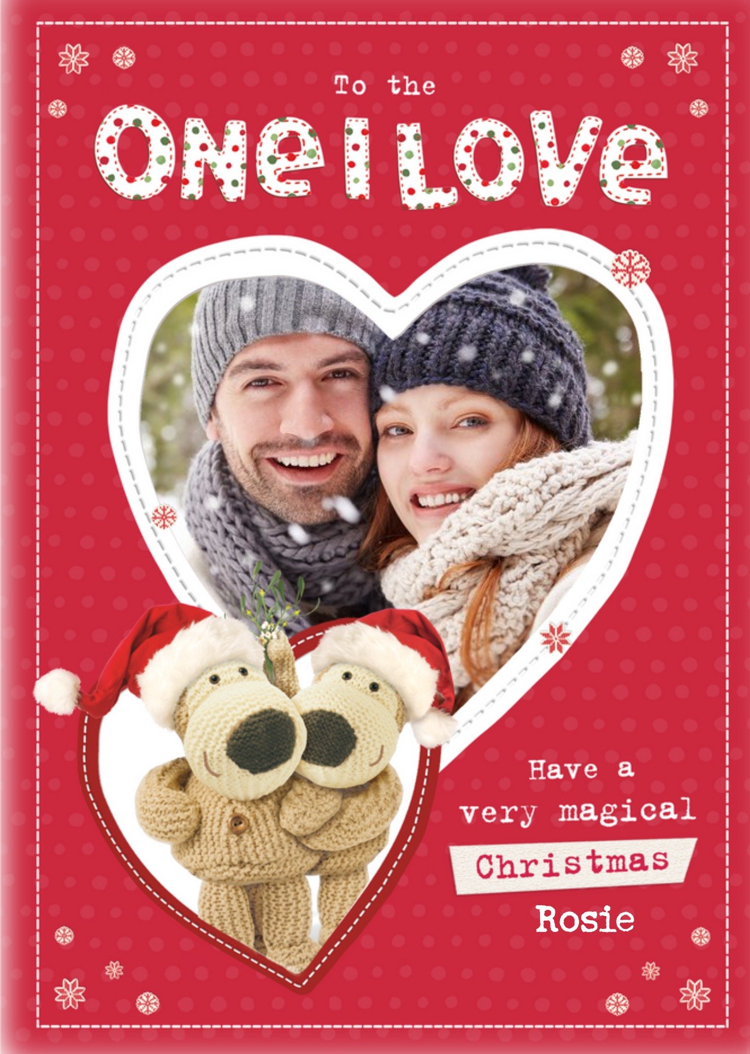 Boofle One I Love Photo Upload Christmas Card