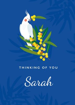 Klara Hawkins Illustrated Thinking Of You Floral Bird Australia Card