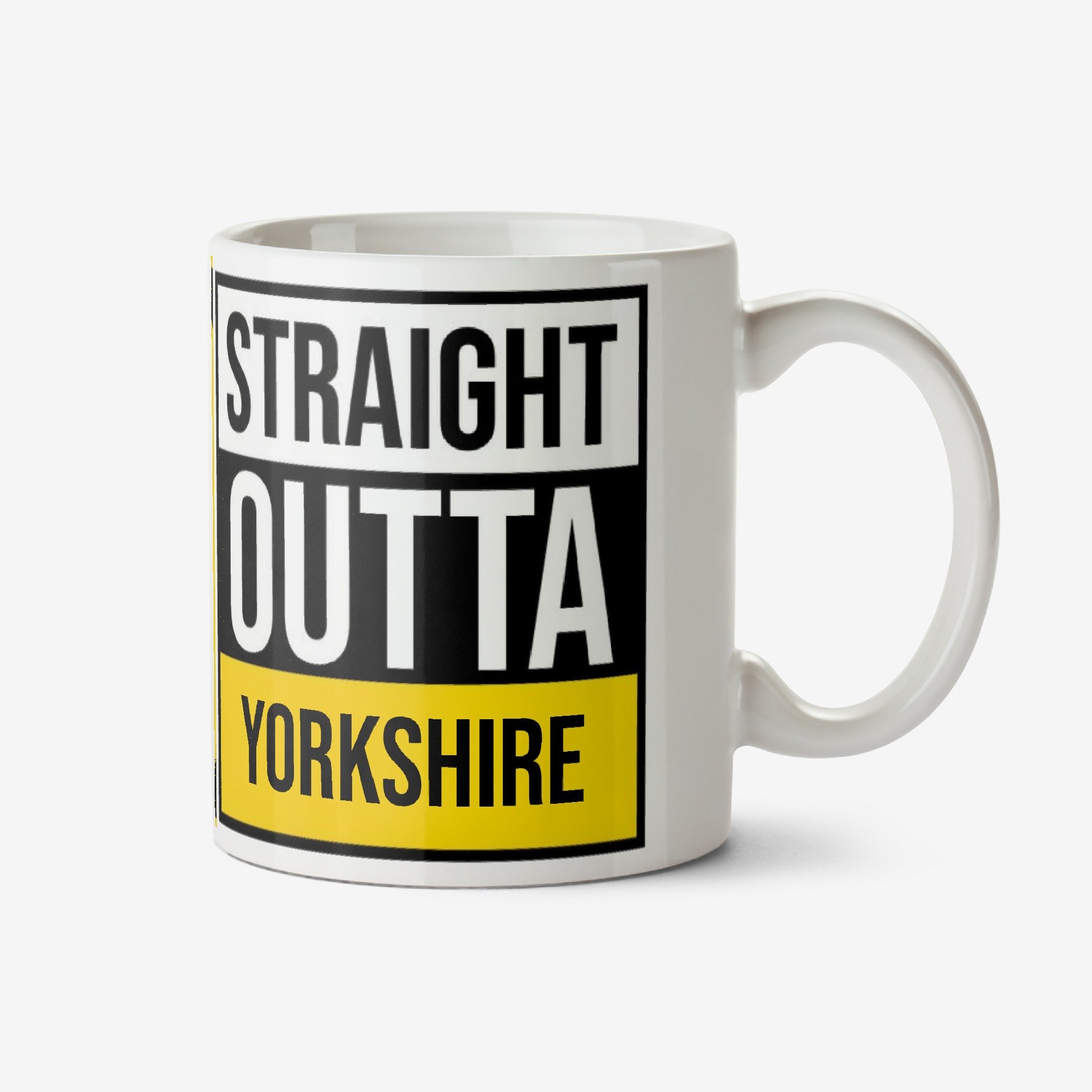Moonpig Typographic Straight Outta Yorkshire Personalised Mug Ceramic Mug