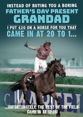 Put £20 On A Horse Funny Grandad Father's Day Card