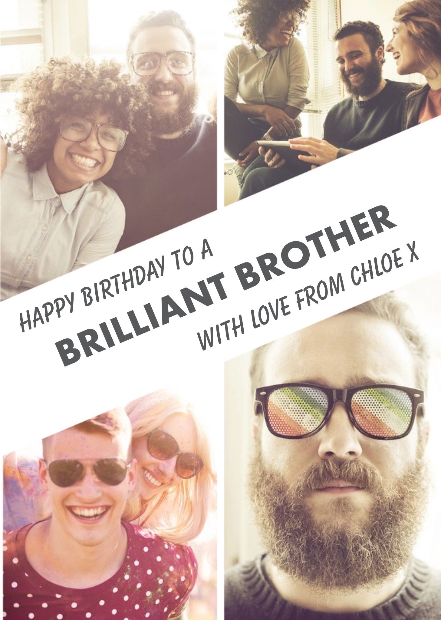 Brilliant Brother 4 Photo Upload Card Ecard