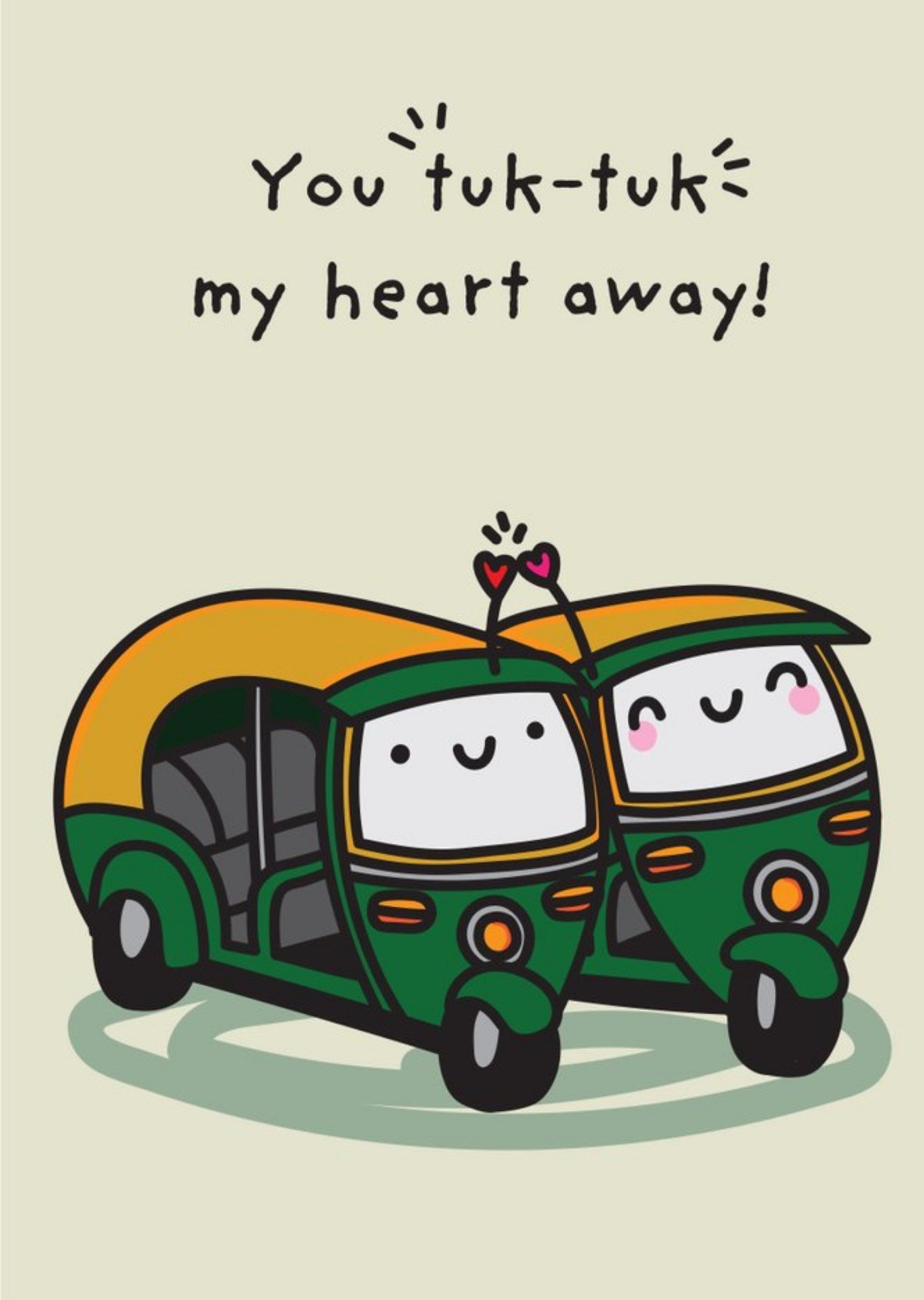 Moonpig The Playful Indian You Tuk-Tuk My Heart Away Valentines Day Card, Large