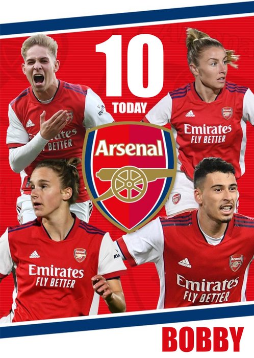 Arsenal 10th Birthday Card