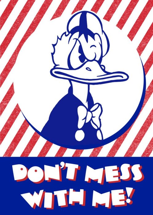 Disney Dont Mess Vintage Donald Duck Card