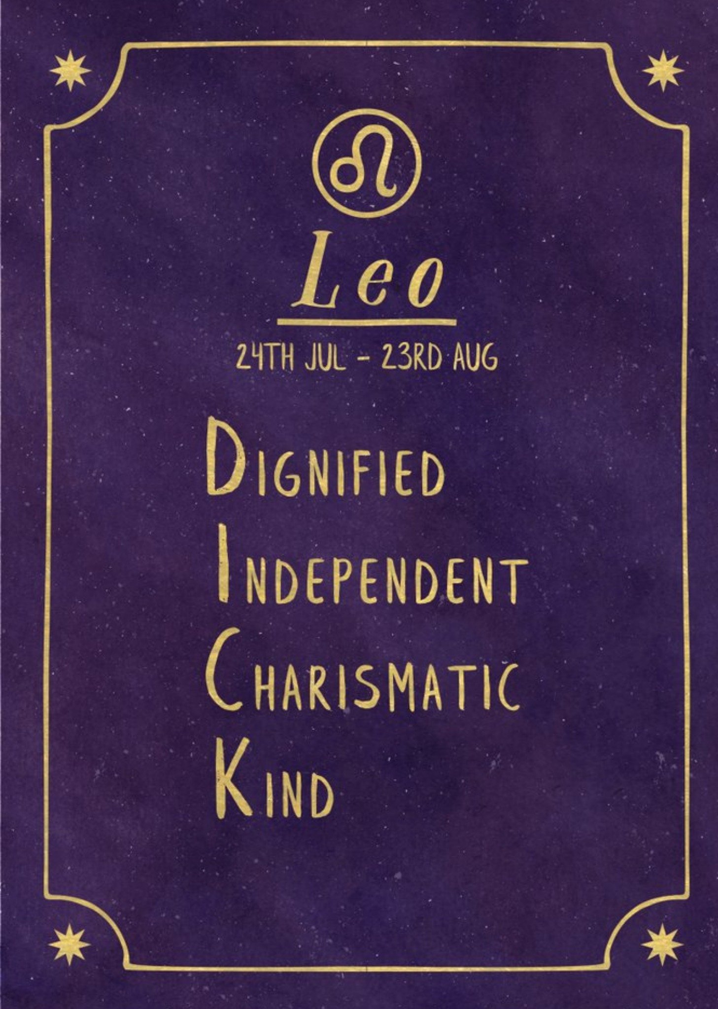 Moonpig Funny Rude Horoscope Birthday Card - Leo, Large