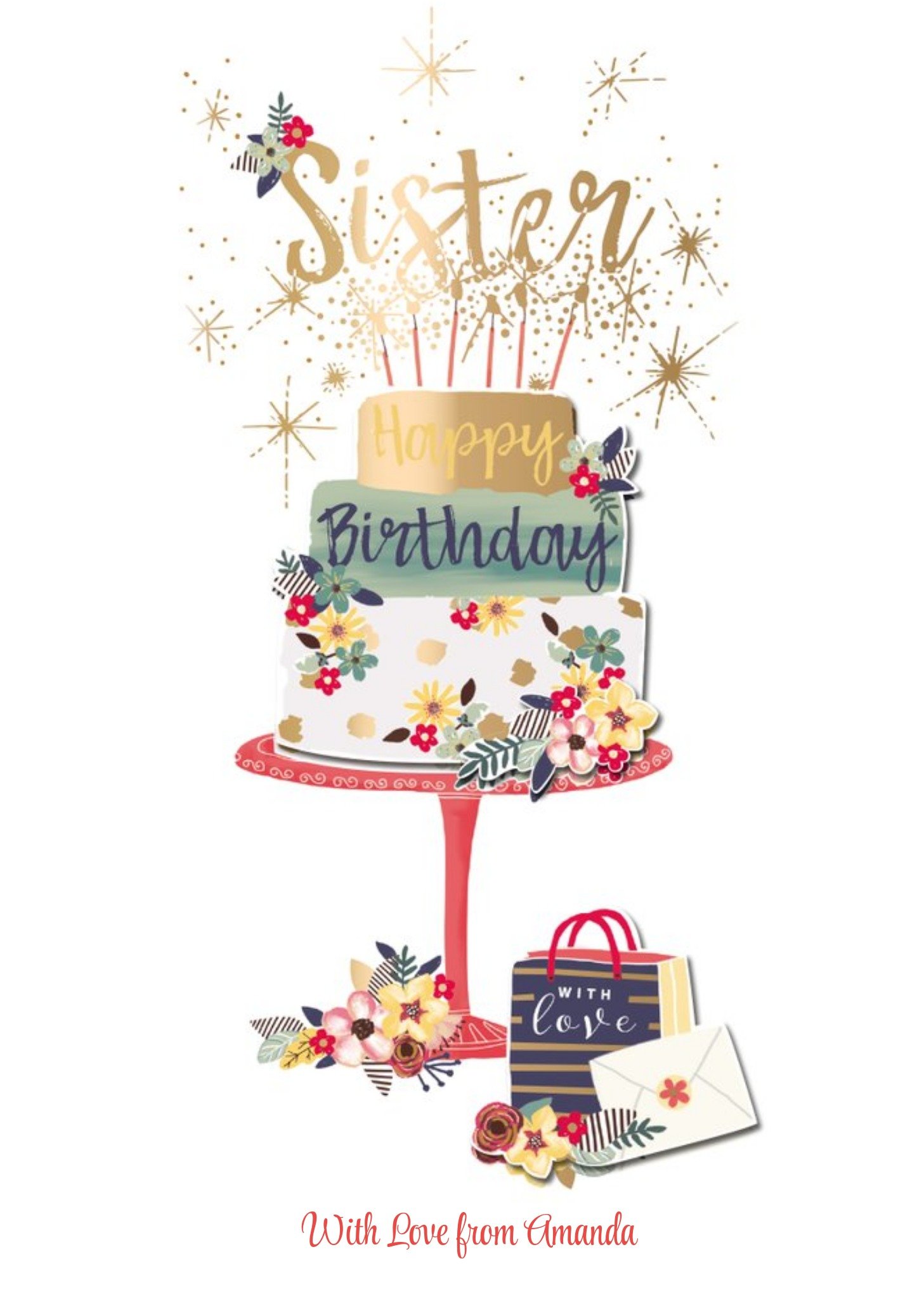Ling Design Birthday Card - Sister - Birthday Cake Ecard