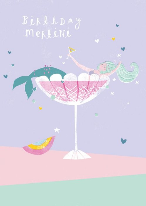 Birthday Mertini Funny Cocktail Mermaid Card