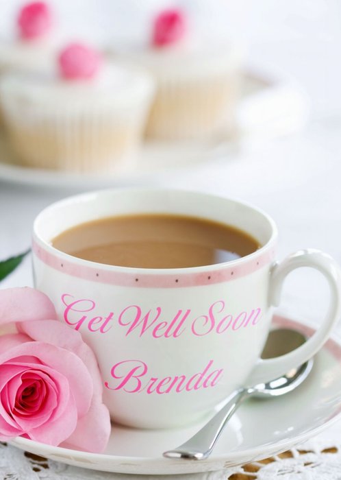 Afternoon Tea And Roses Personalised Get Well Soon Card