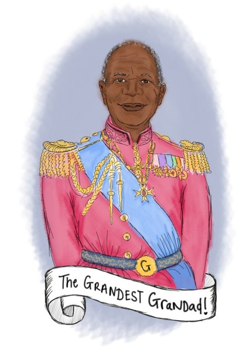 Illustration Of A Man Wearing A Military Tunic Grandad's Birthday Card