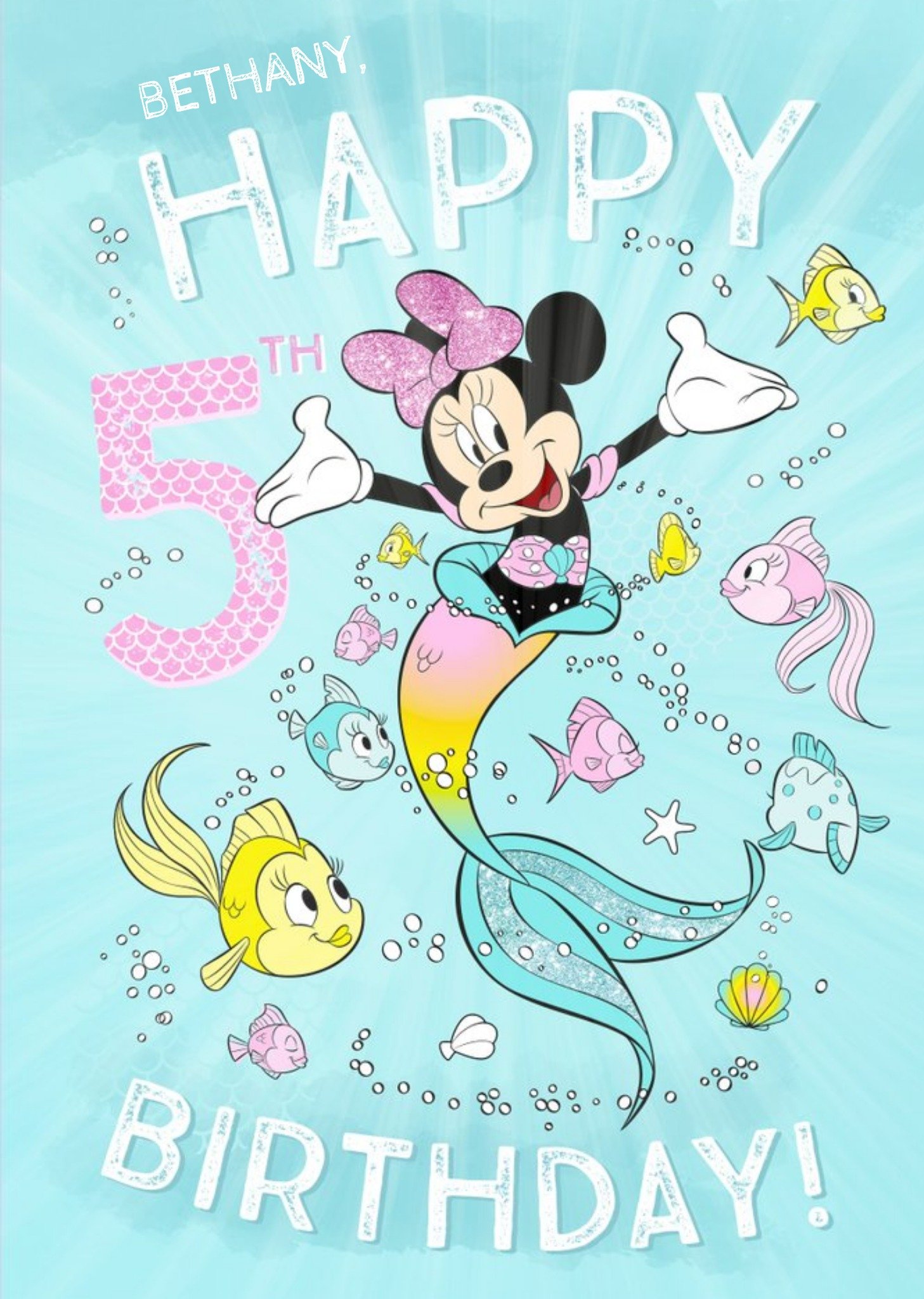 Disney Minnie Mouse Birthday Card Happy 5th Birthday, Large
