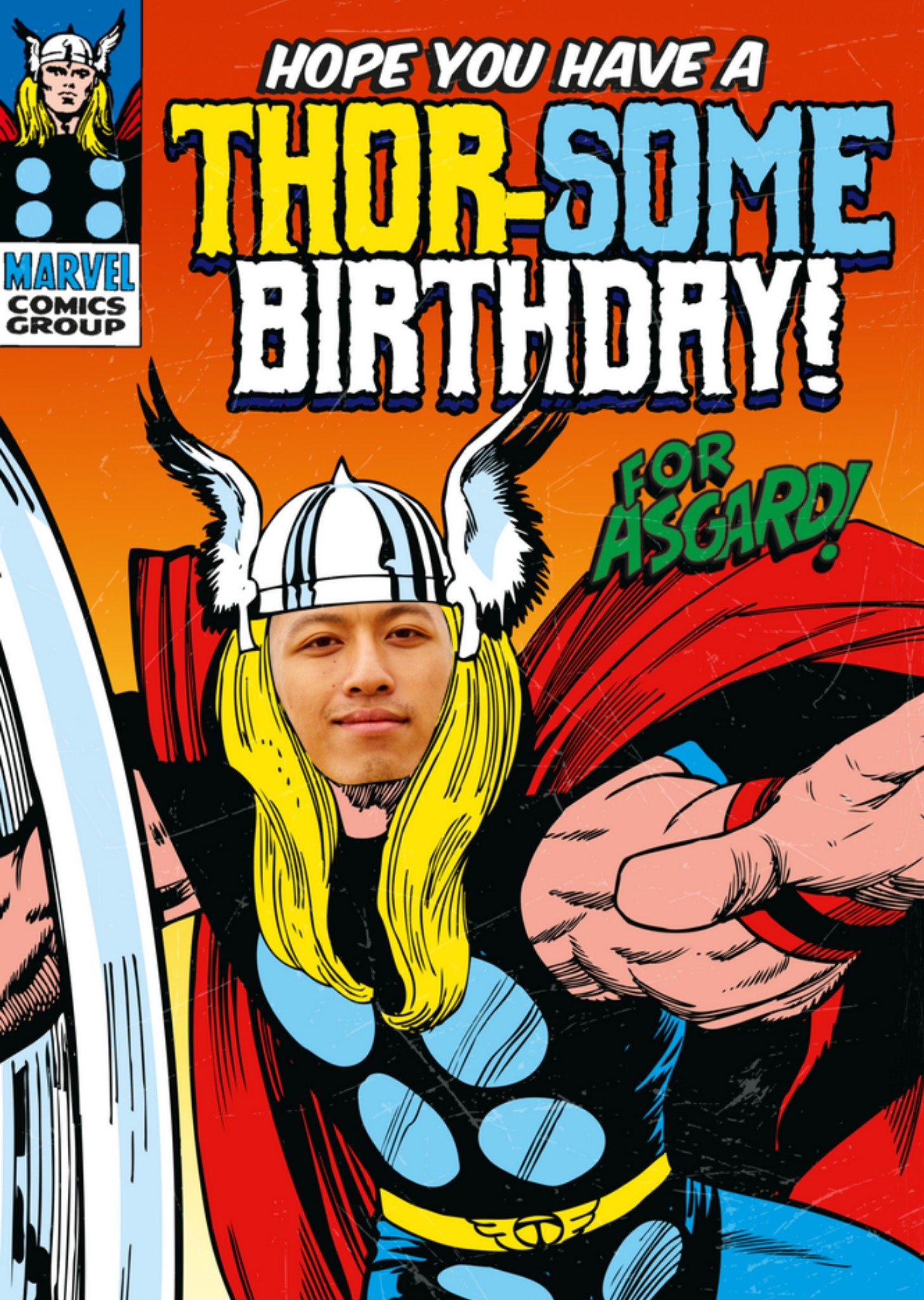 Marvel Thor-Some Birthday Face Upload Card Ecard