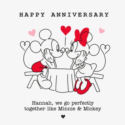 Mickey And Minnie Mouse Perfect Together Anniversary Card