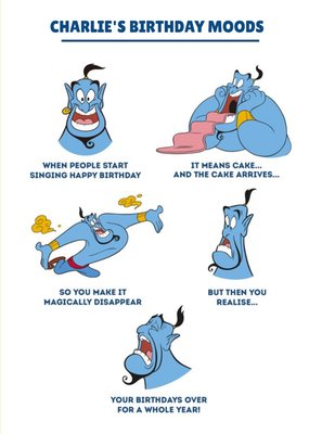 Aladdin - Genie Birthday Moods - funny humour comedy Birthday Card