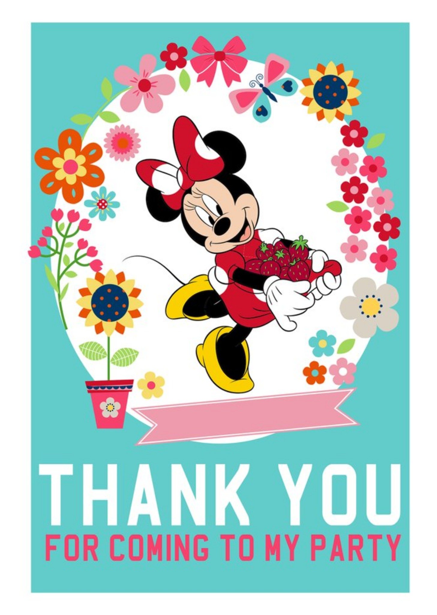 Disney Minnie Mouse Thank You Party Card