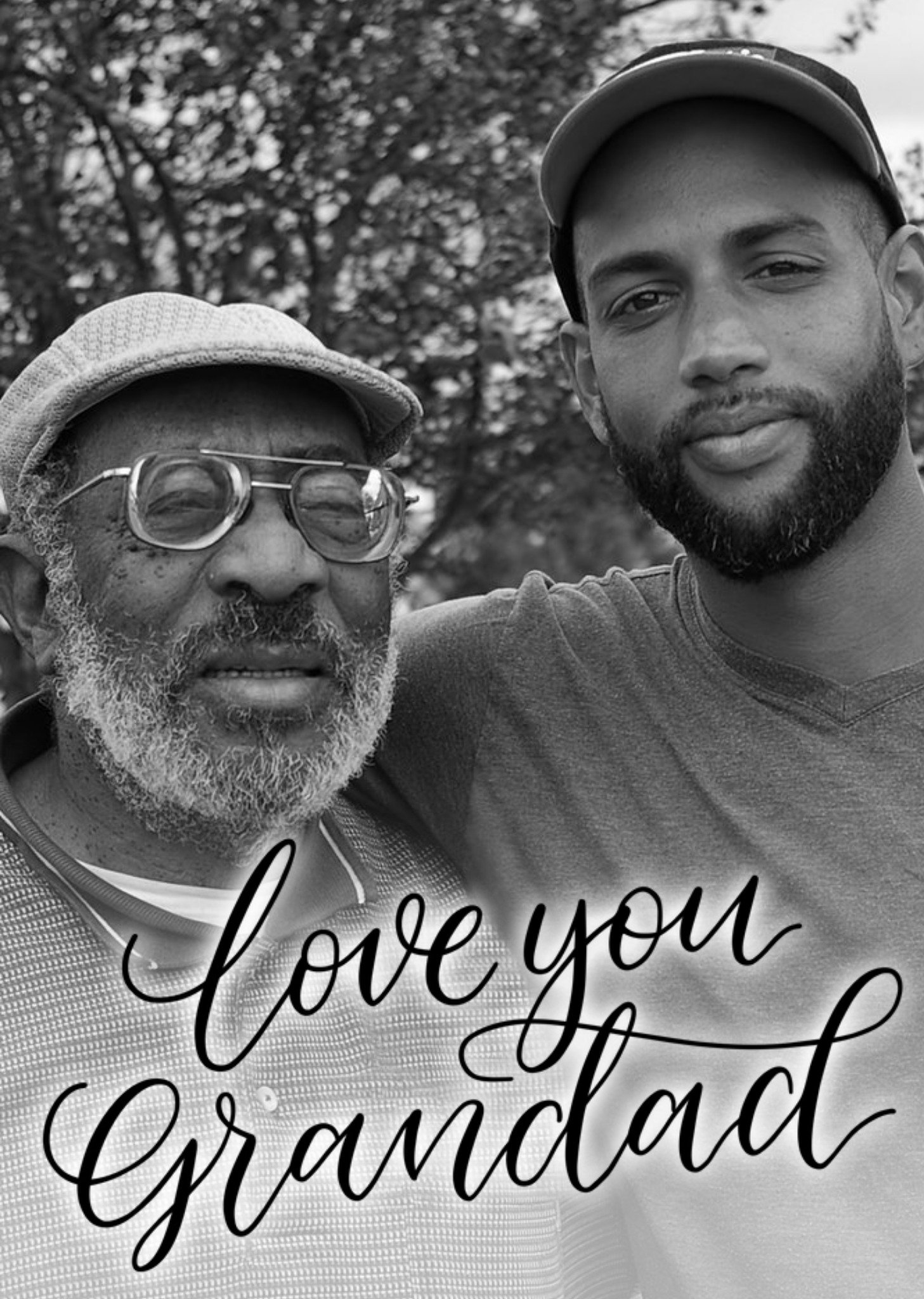 Black Script Lettering Love You Grandad Photo Card Ecard