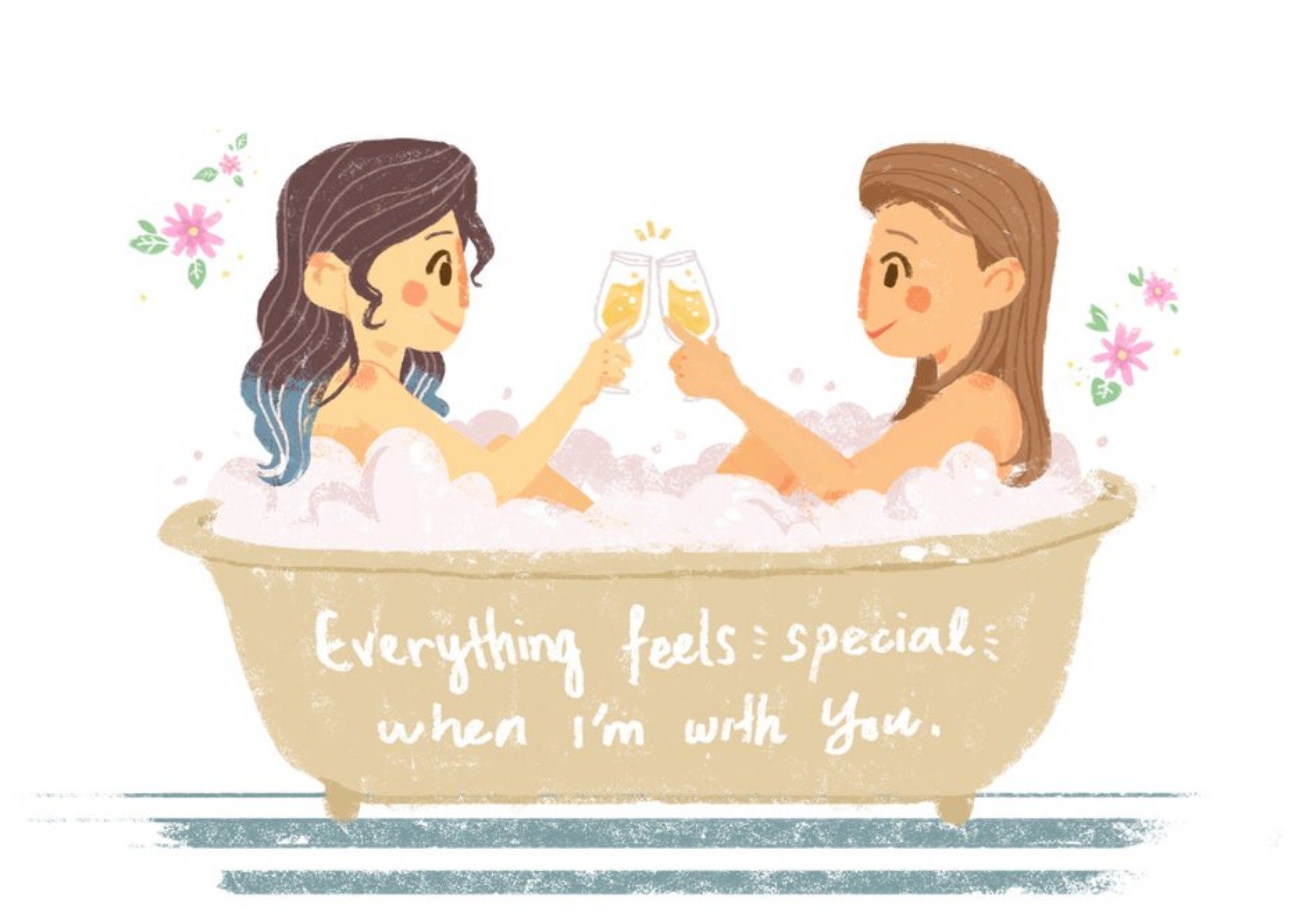 Moonpig Pink Daisies Everything Feels Special With You Card, Large