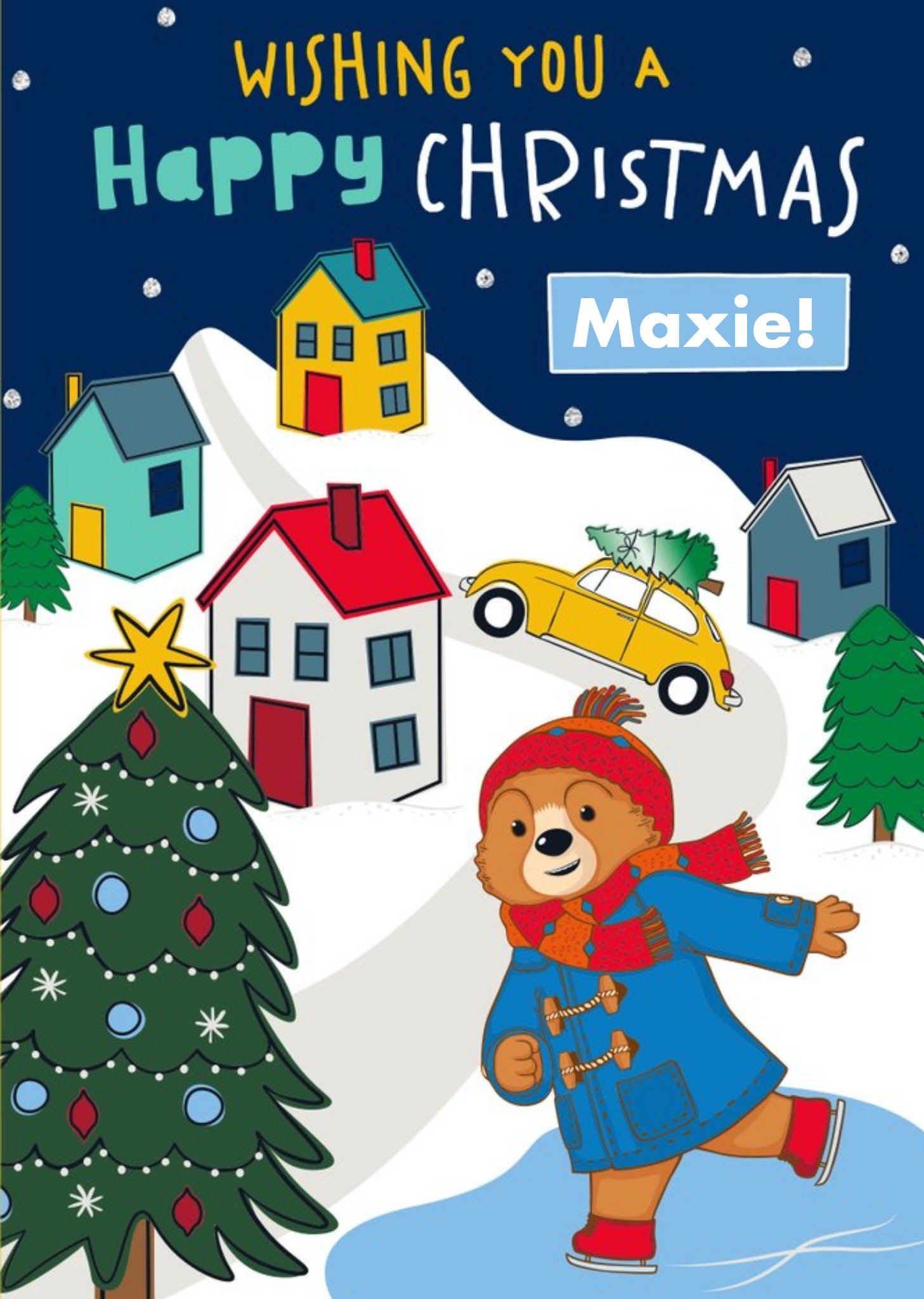 Paddington Bear Happy Christmas Card, Large