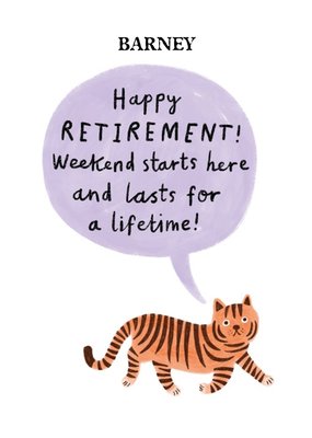 Editable Illustrated Happy Retirement Card