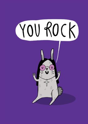 You Rock Rabbit Music Card