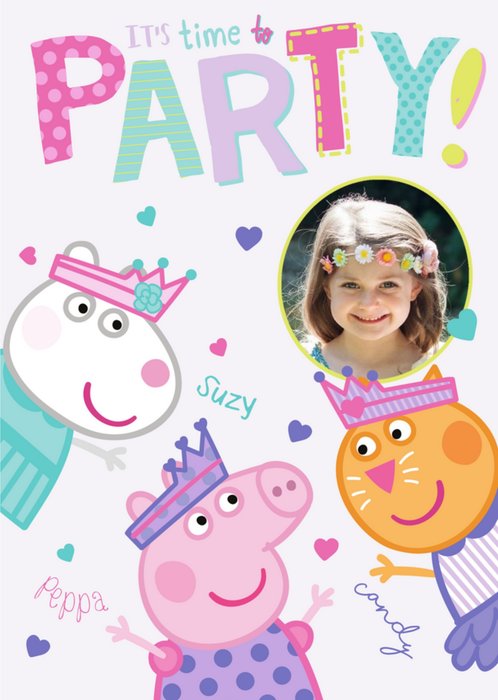 Peppa Pig Party Invitation Photo Upload Card