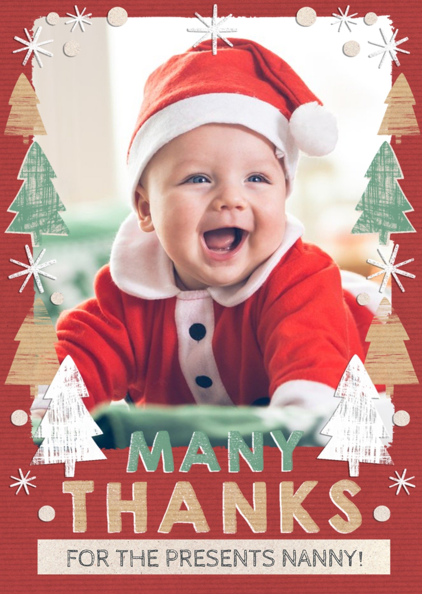 Many Thanks Christmas Photo Upload Card Ecard