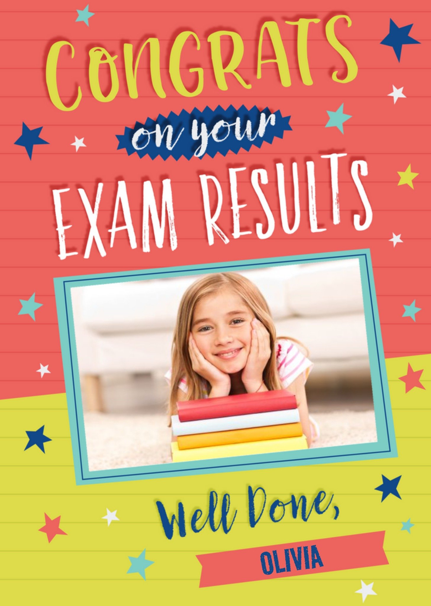 Congrats On Your Exam Results. Bright Photo Upload Card Ecard