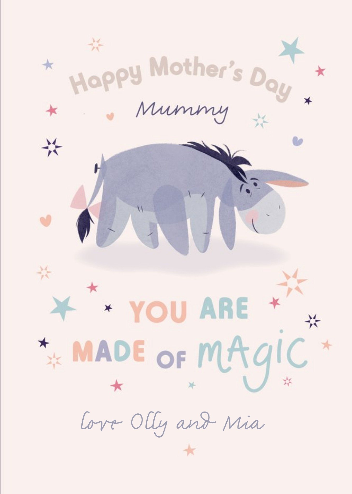 Winnie The Pooh Eeyore Made Of Magic Mummy Mother's Day Card Ecard
