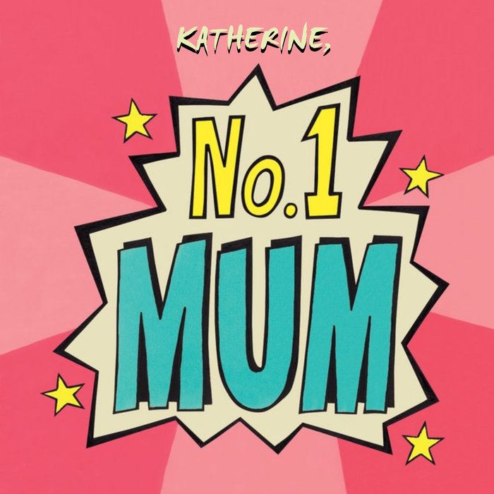 Comic Book Style Number One Mum Mother's Day Square Card