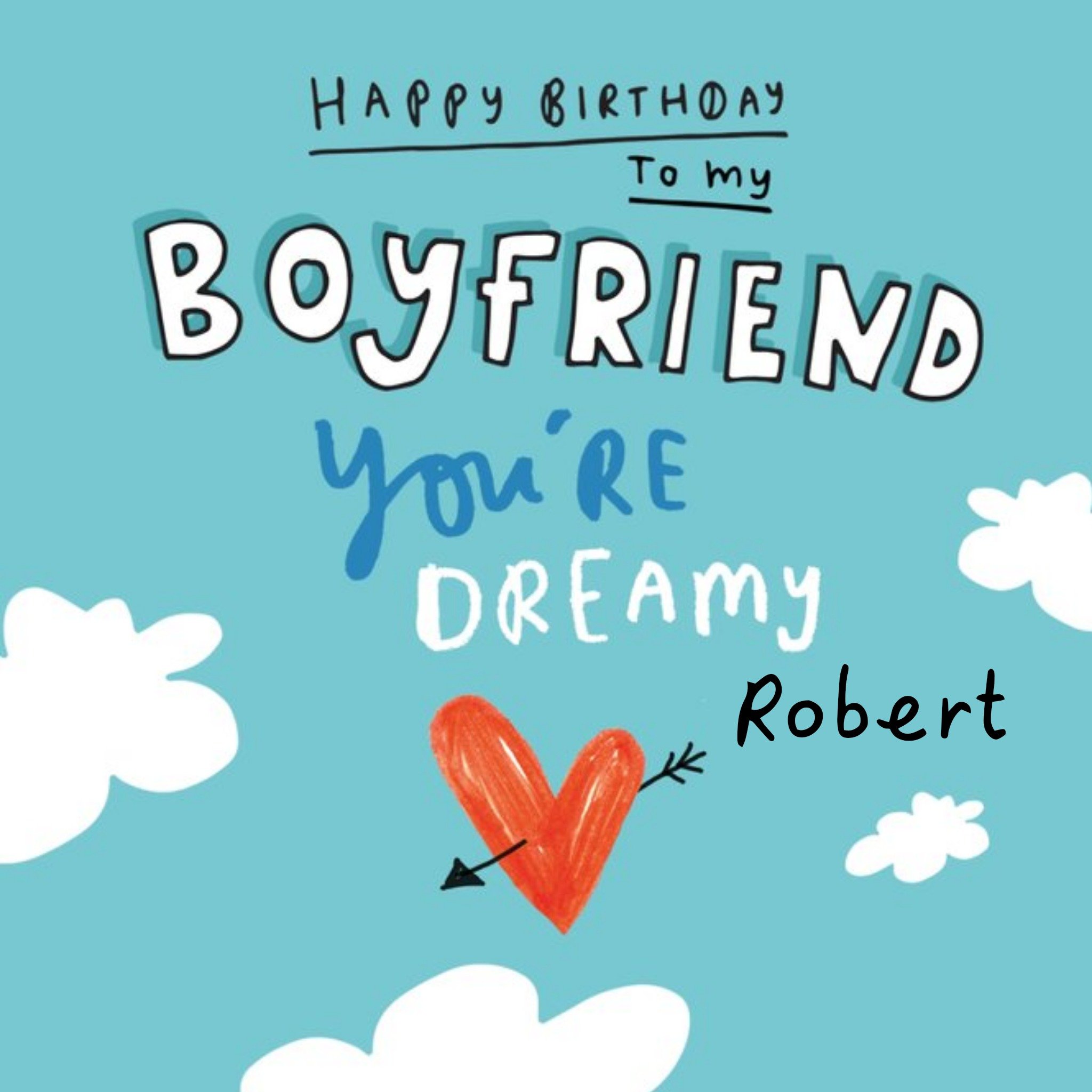 Moonpig The Happy News You're Dreamy Boyfriend Birthday Card, Square