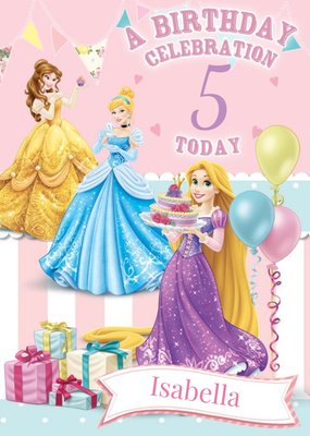 5th Birthday Card - Disney Princess Card