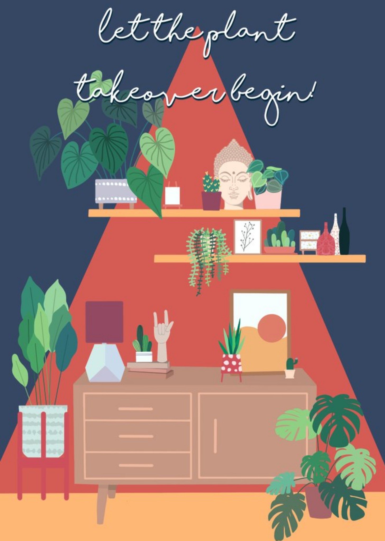 Let The Plant Takeover Begin Illustration New Home Card Ecard