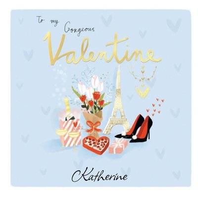 Parisian Chic To My Gorgeous Valentine Personalised Card