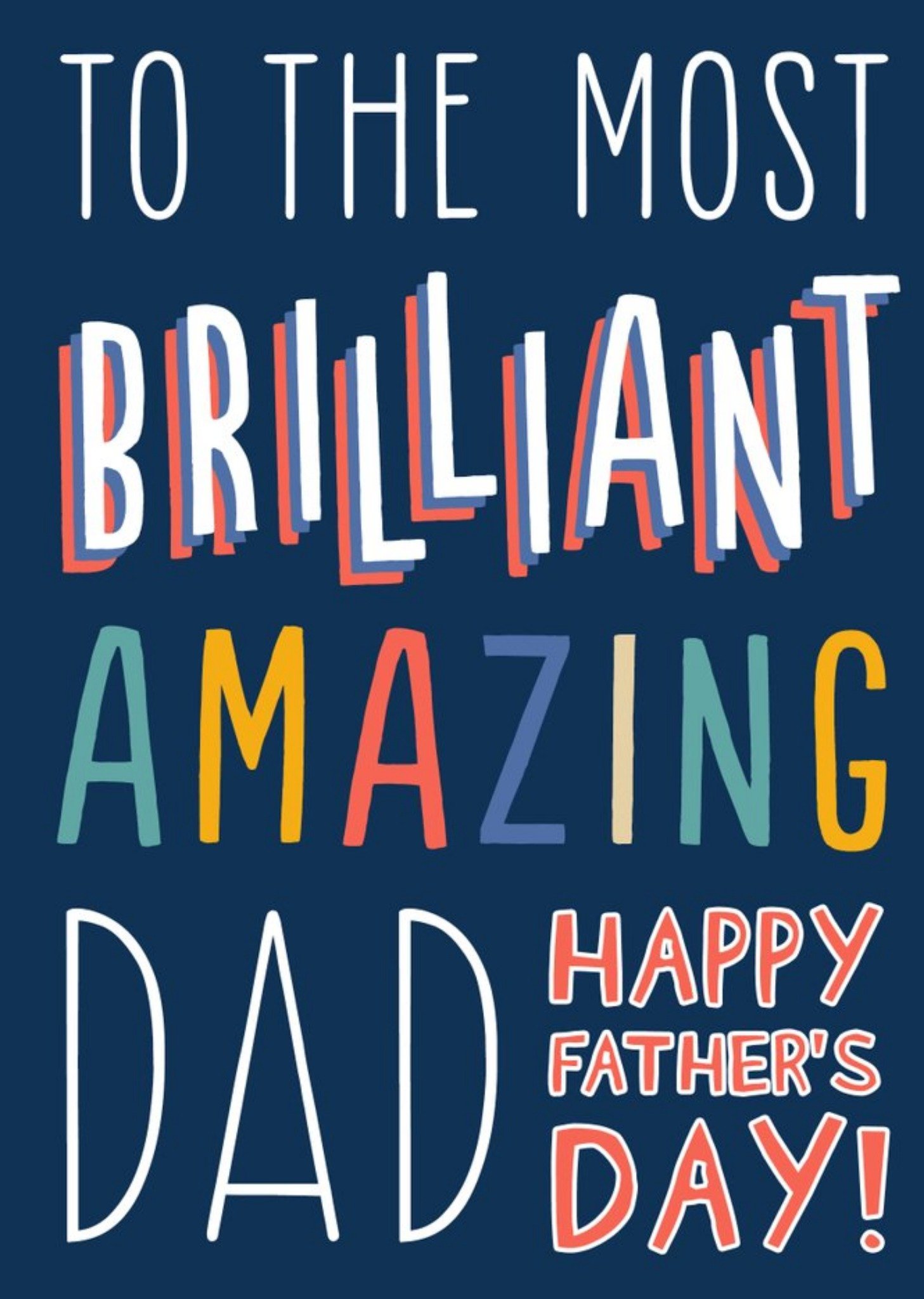 Moonpig Big Bold Type Typographic Brilliant Dad Father's Day Card Ecard