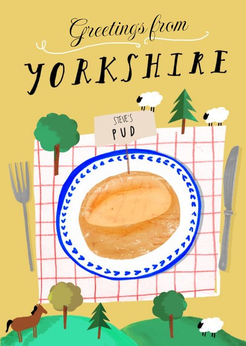 Greetings From Yorkshire Personalised Pub Card