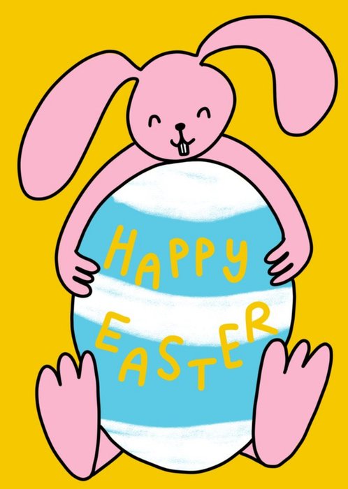 Megan McMahon Illustrated Fun Bunny Rabbit Cute Easter Card