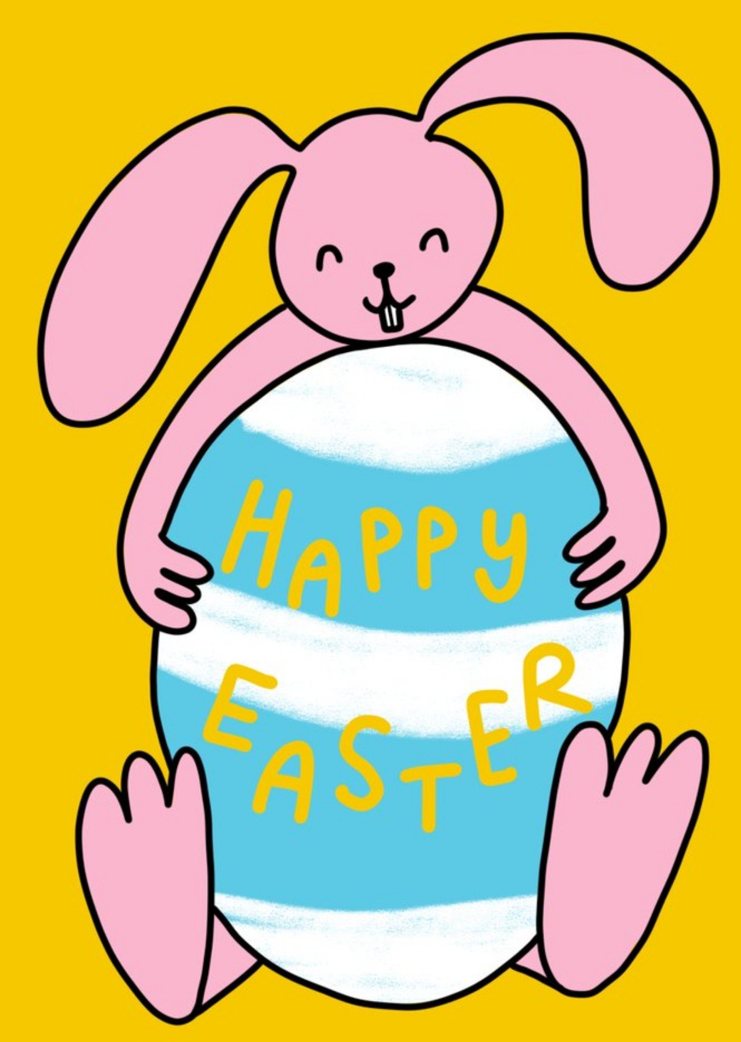 Megan Mcmahon Illustrated Fun Bunny Rabbit Cute Easter Card