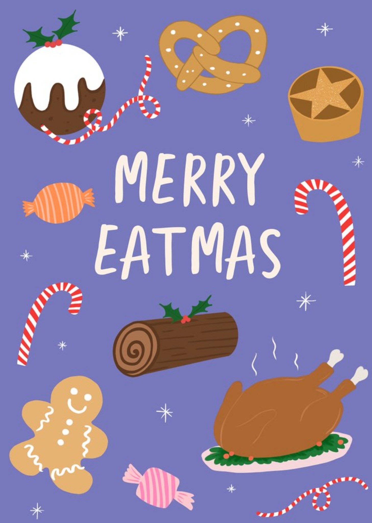 Moonpig Gabi & Gaby Illustrated Food Merry Eatmas Christmas Card Ecard