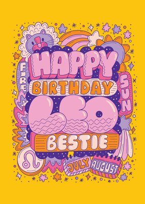 Happy Birthday Leo Bestie Card