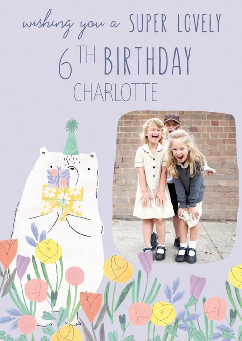 Cute Illustrative Photo Upload Birthday Card