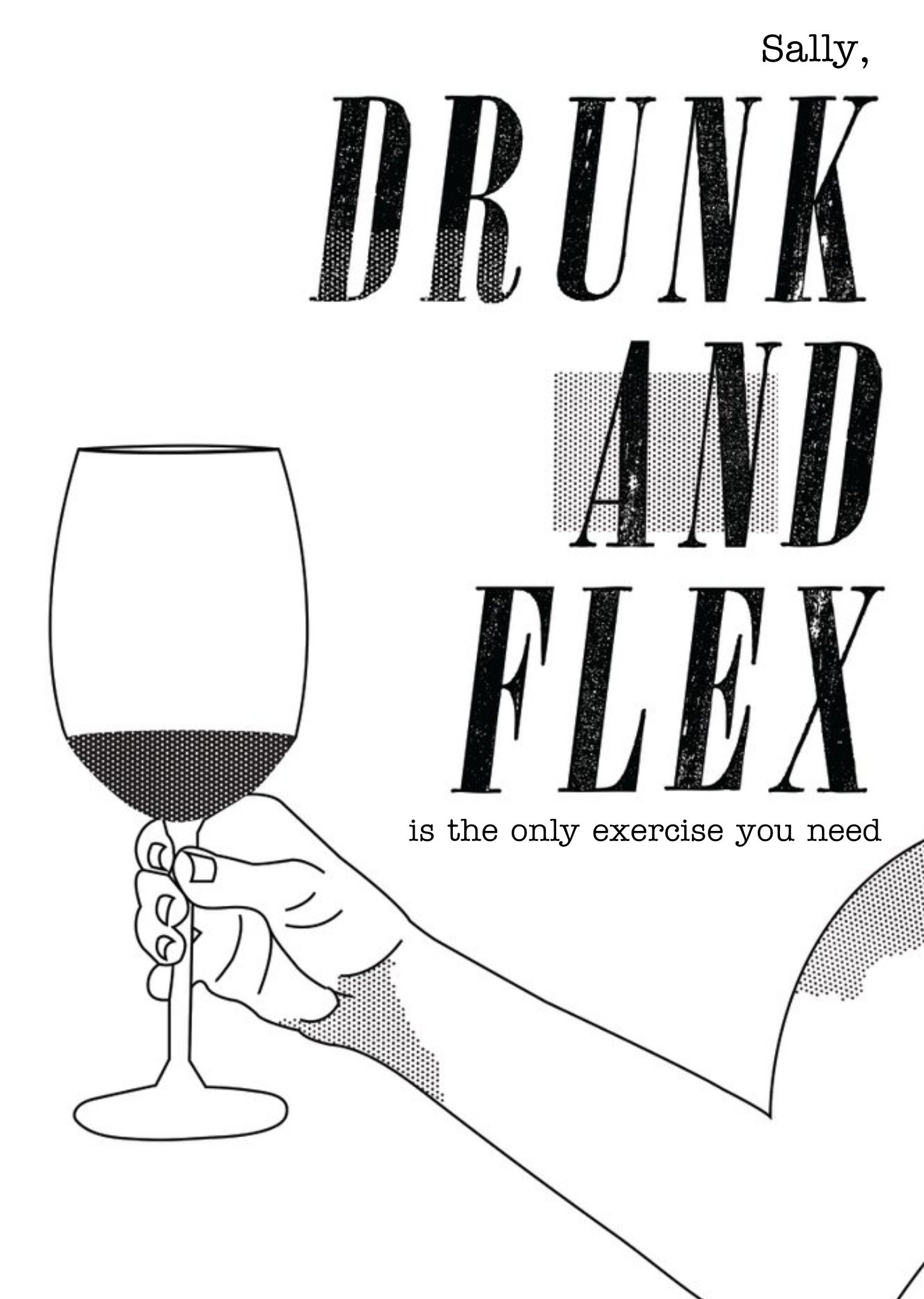Moonpig Personalised Wine Drunk And Flex Card, Large