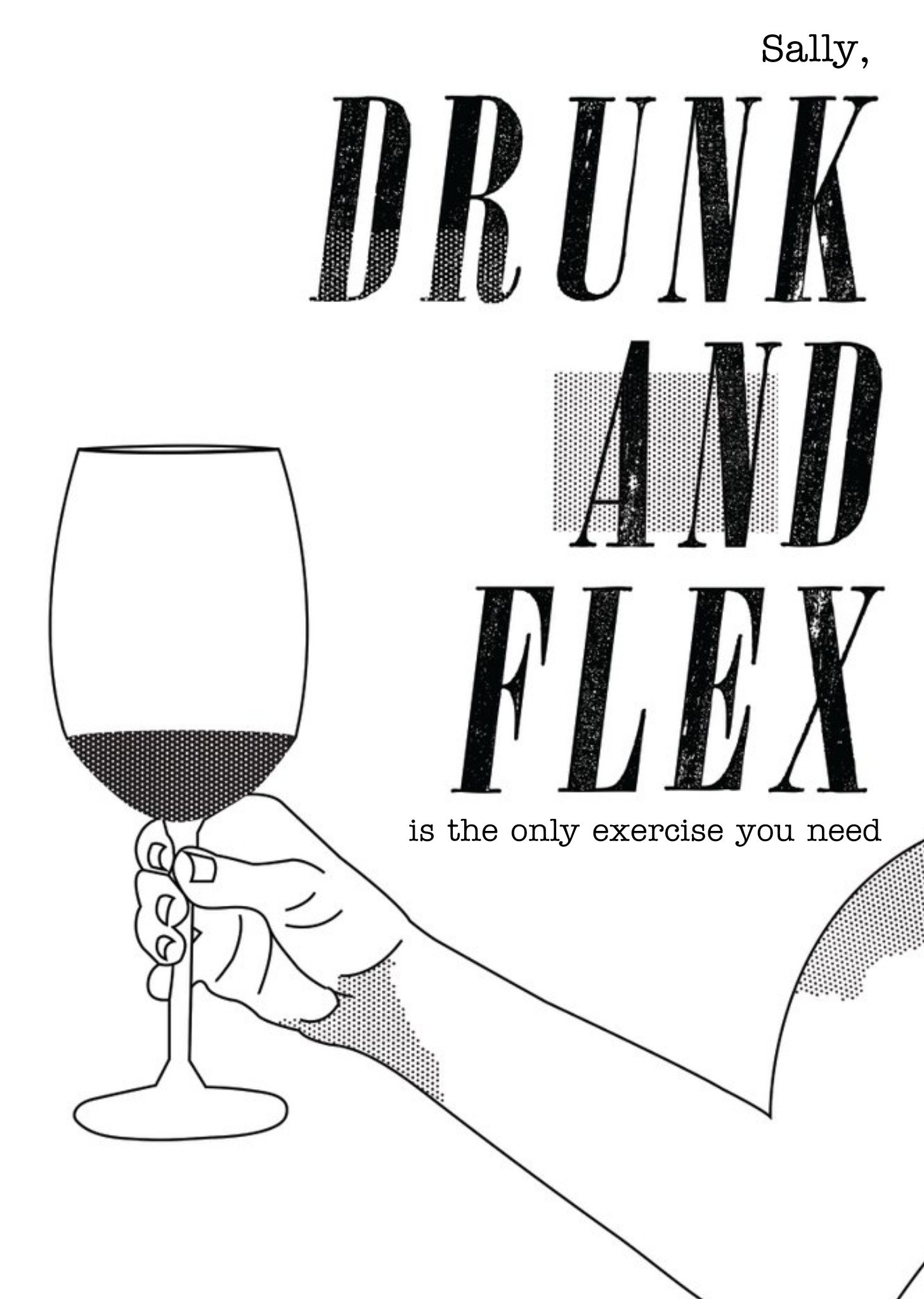 Personalised Wine Drunk And Flex Card Ecard