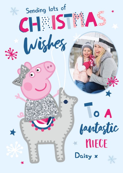 Peppa Pig Fantastic Niece Photo Upload Christmas Card